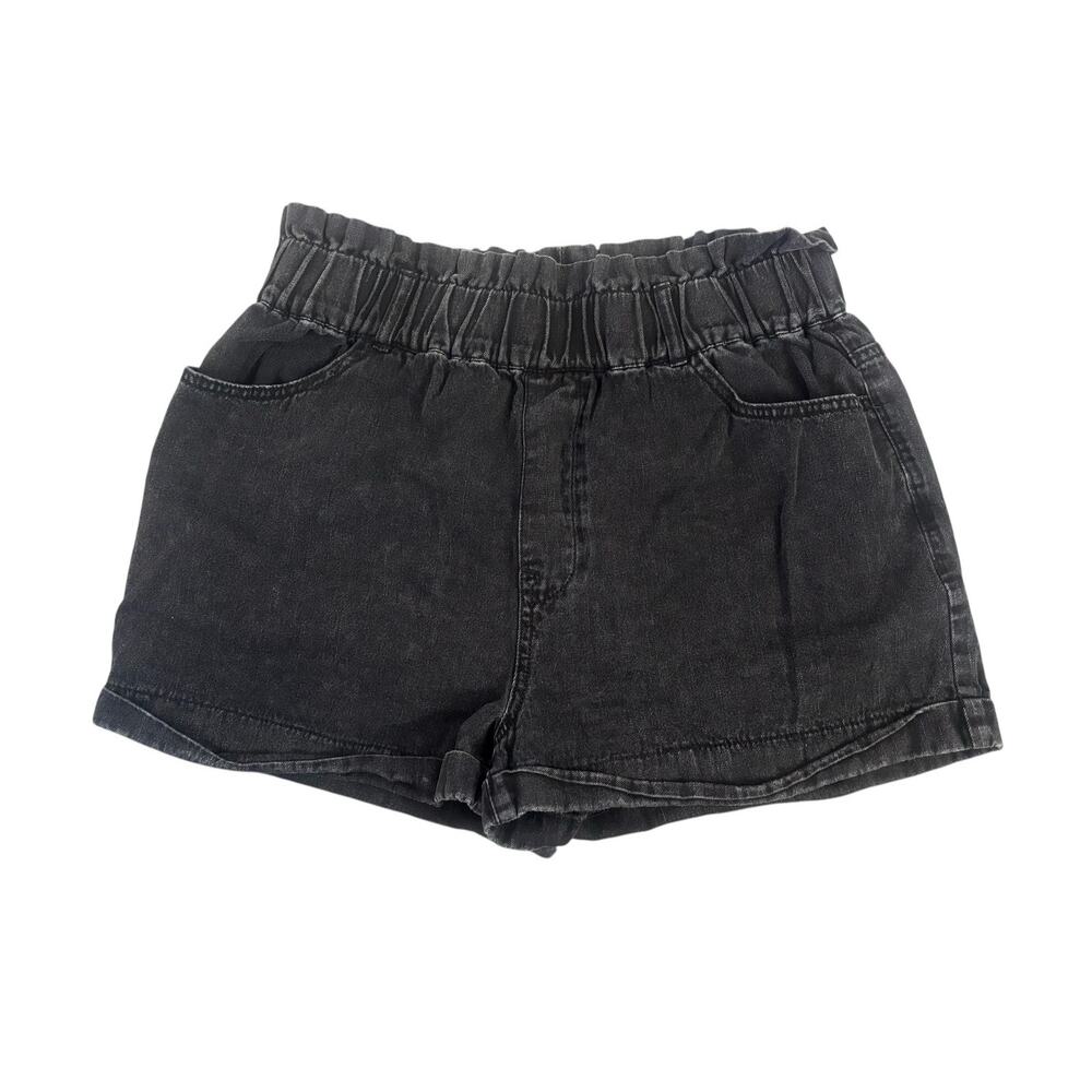 Tgla Black Denim Acid Wash Shorts Womens Size M